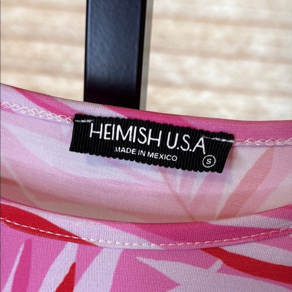 HEIMISH USA Vibrant Pink Leaf Pattern Blouse - Picture 2 of 2